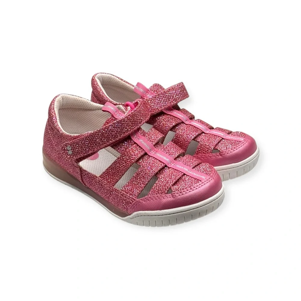 new Surprize Stride Rite ✵ Water Resistant Fisherman Sandals ✵ Pink Glitter 12